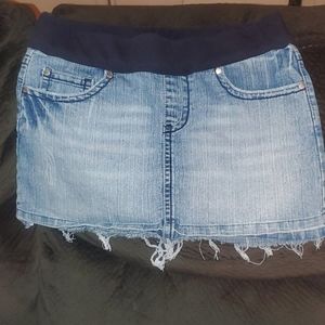 Blue jean maternity skirt